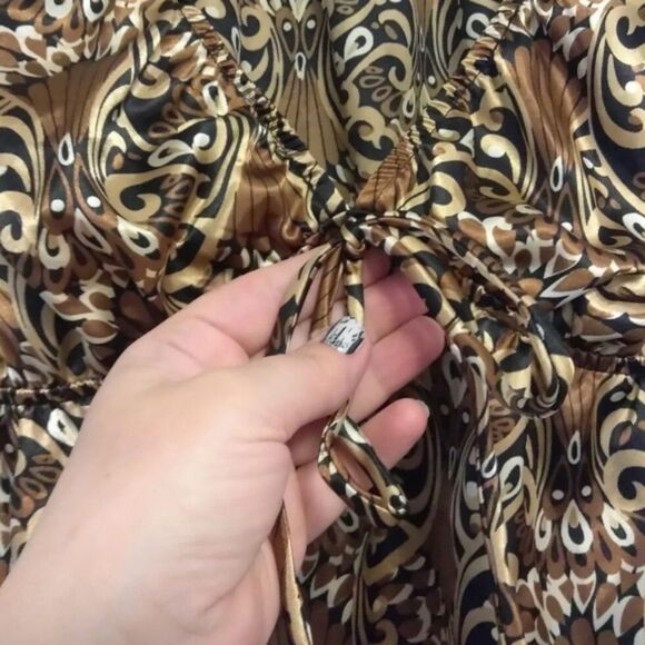 BCX Women's Blouse Top Brown Black Tan - Picture 3 of 4